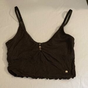 Lucky Brand black Crop Tank with shelf bra
